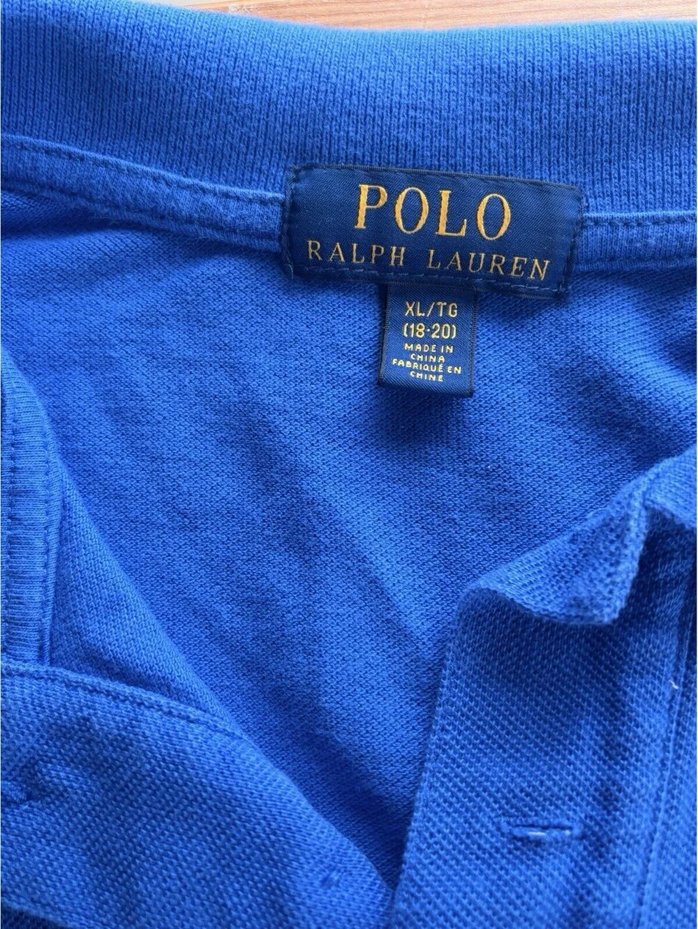 Polo Ralph Lauren Boys XL 18-20 Big Pony Polo Shirt Royal Blue Red #3